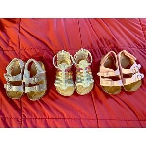 3 Pairs of Toddler Girl Sandals